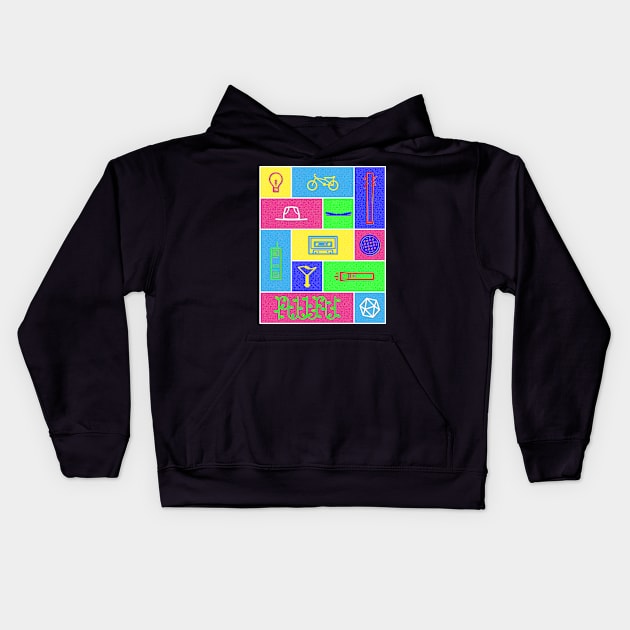 Stranger Things Items Kids Hoodie by Pyier